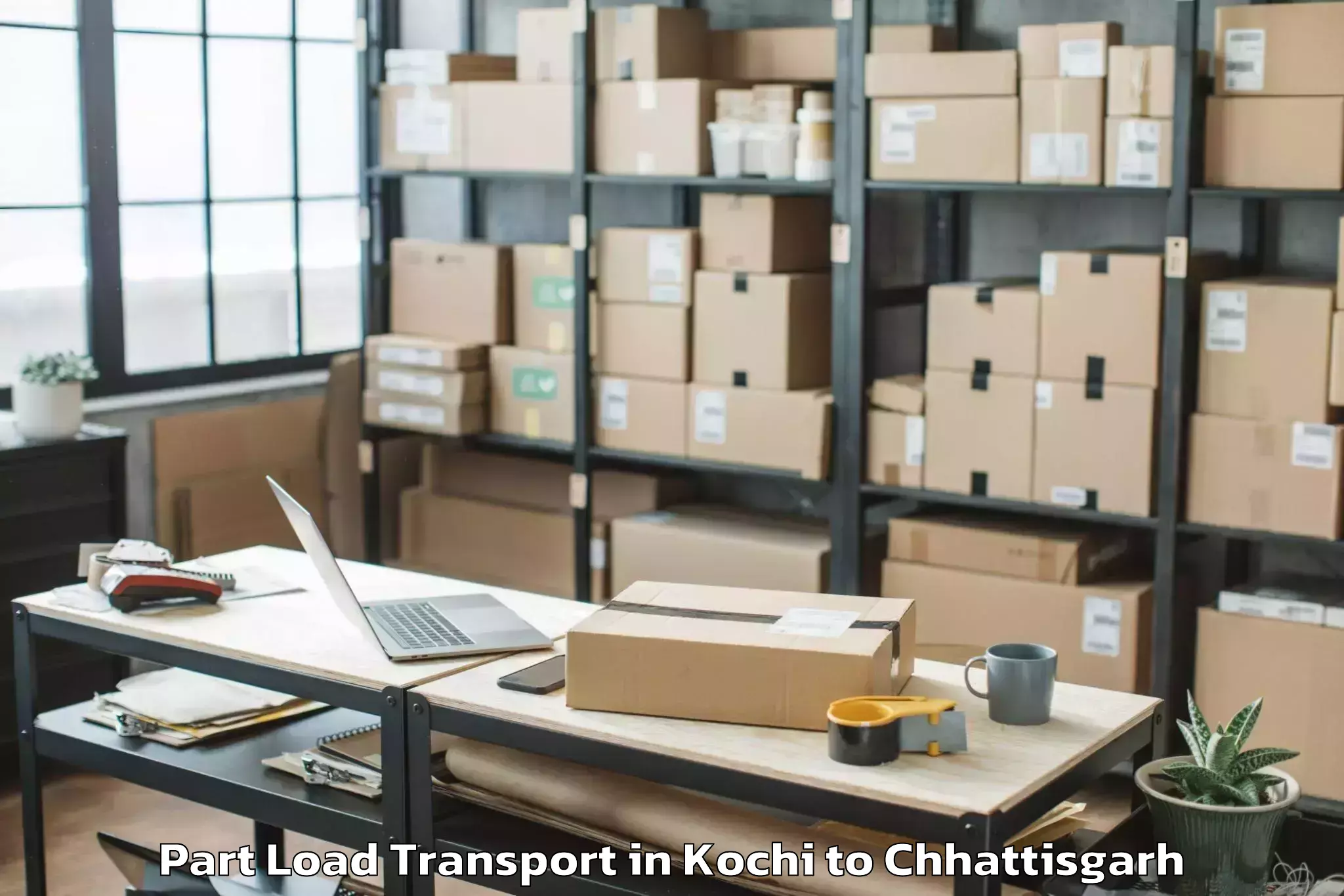 Book Kochi to Balod Part Load Transport Online